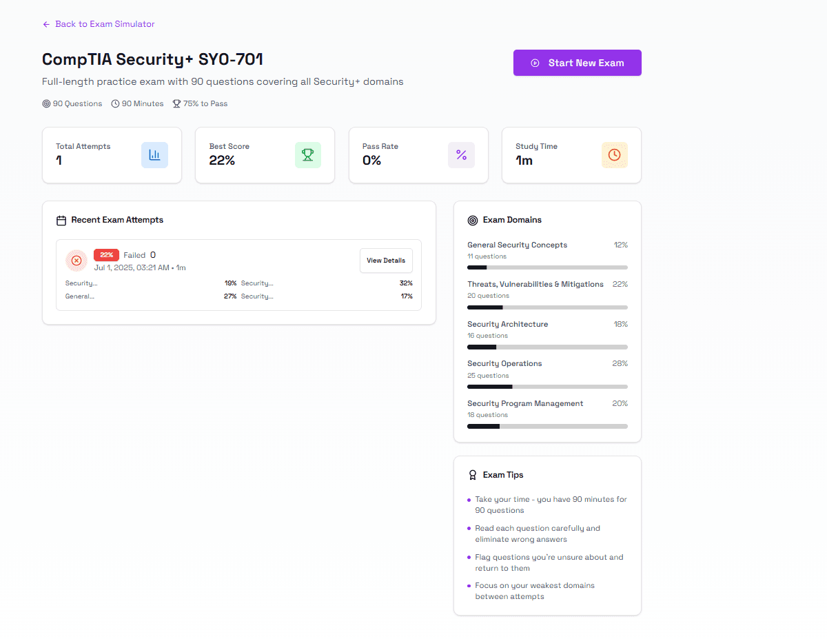 Security+ Exam Simulator - Step-by-step scenario walkthroughs